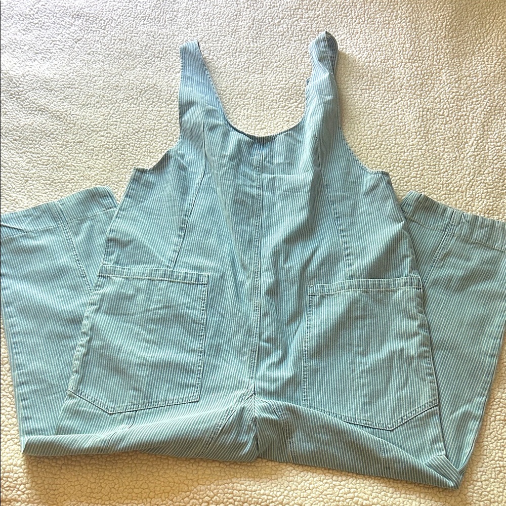 Bohme Light Blue Striped Overalls